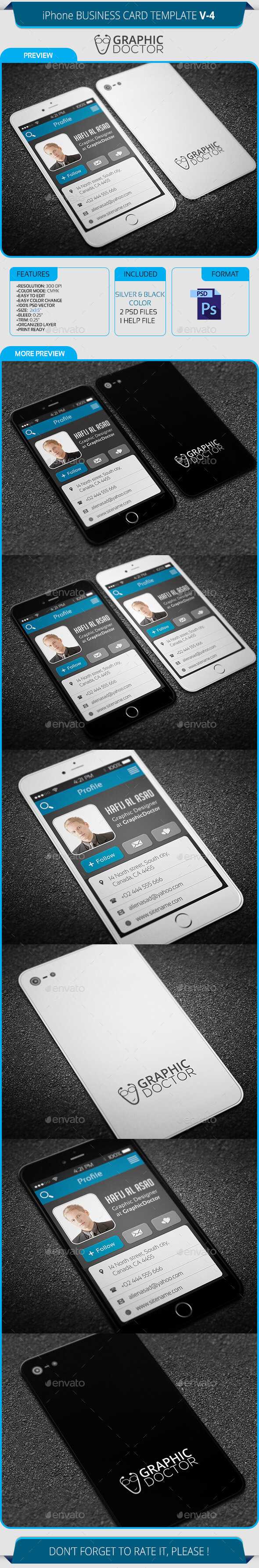 Real Object Business Card Templates From Graphicriver For Iphone Business Card Template