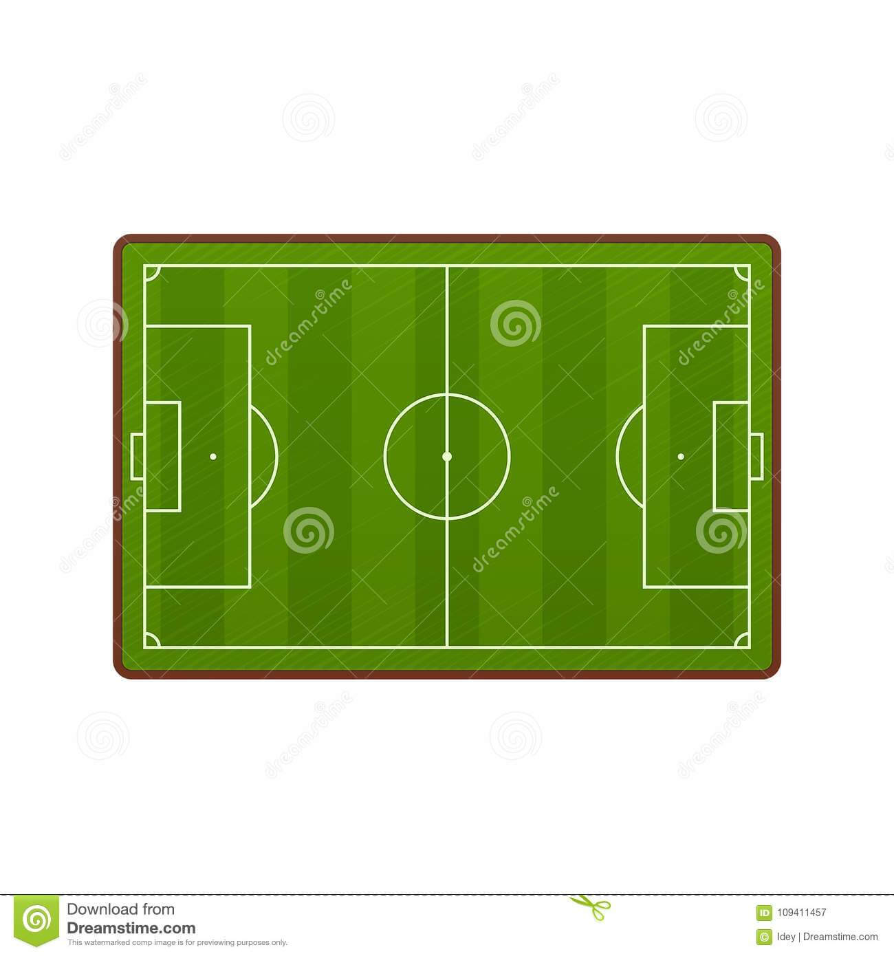 Realistic Football Field Template, Playground With Green Throughout Blank Football Field Template