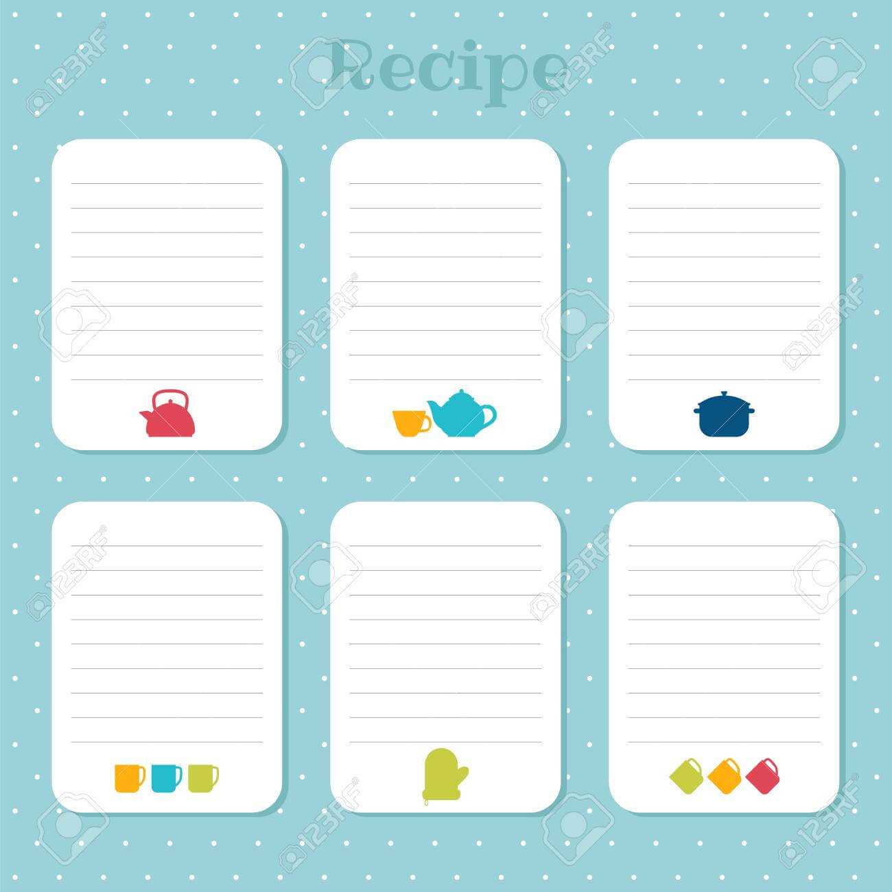 Recipe Cards Set. Cooking Card Templates. For Restaurant, Cafe,.. Pertaining To Restaurant Recipe Card Template