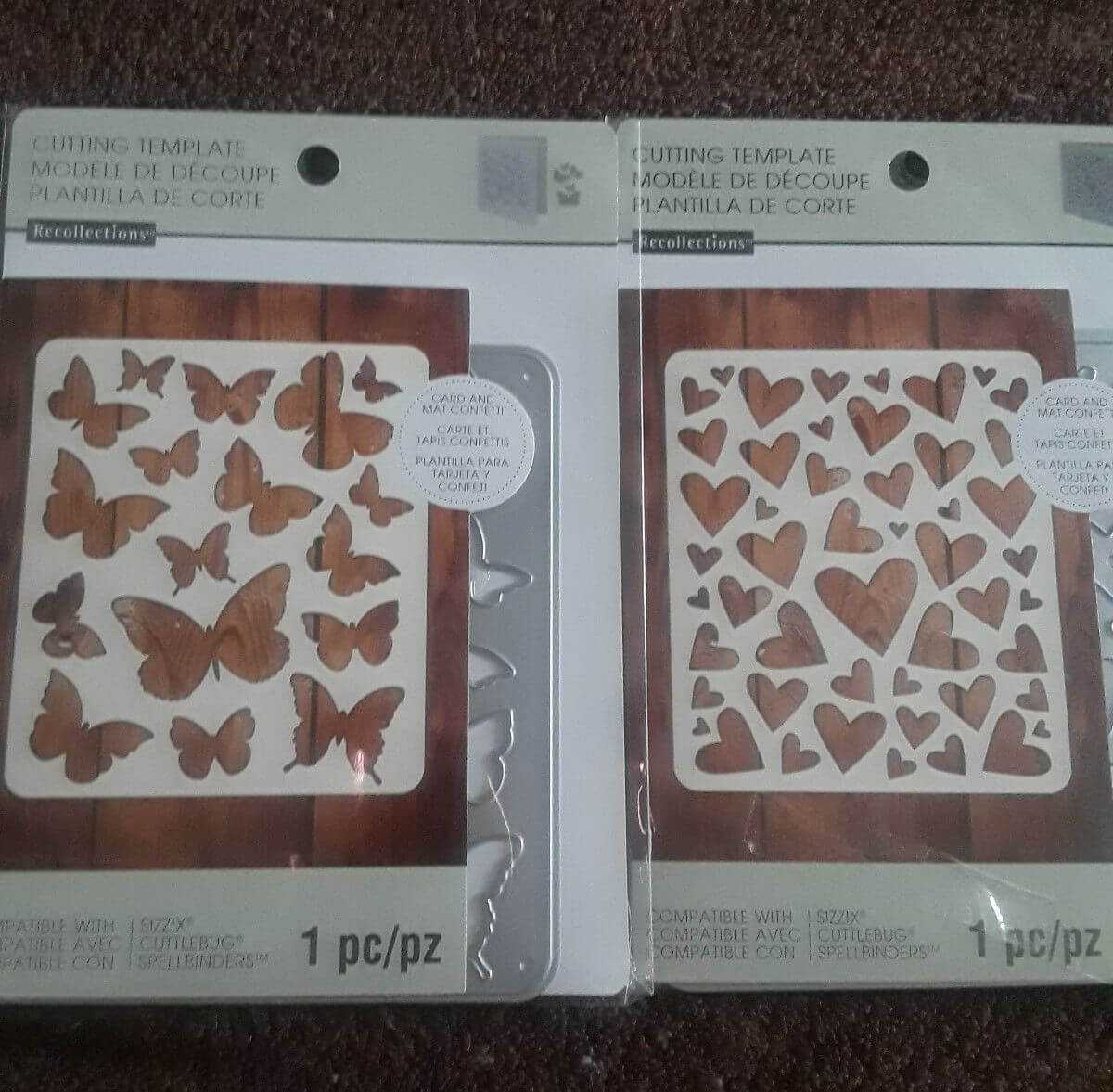 Recollections Cutting Template Butterfly 1 Piece Hearts 1 Piece Regarding Recollections Card Template