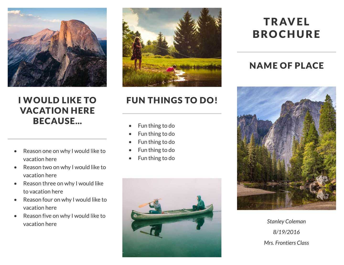  Travel Brochure Template For Students