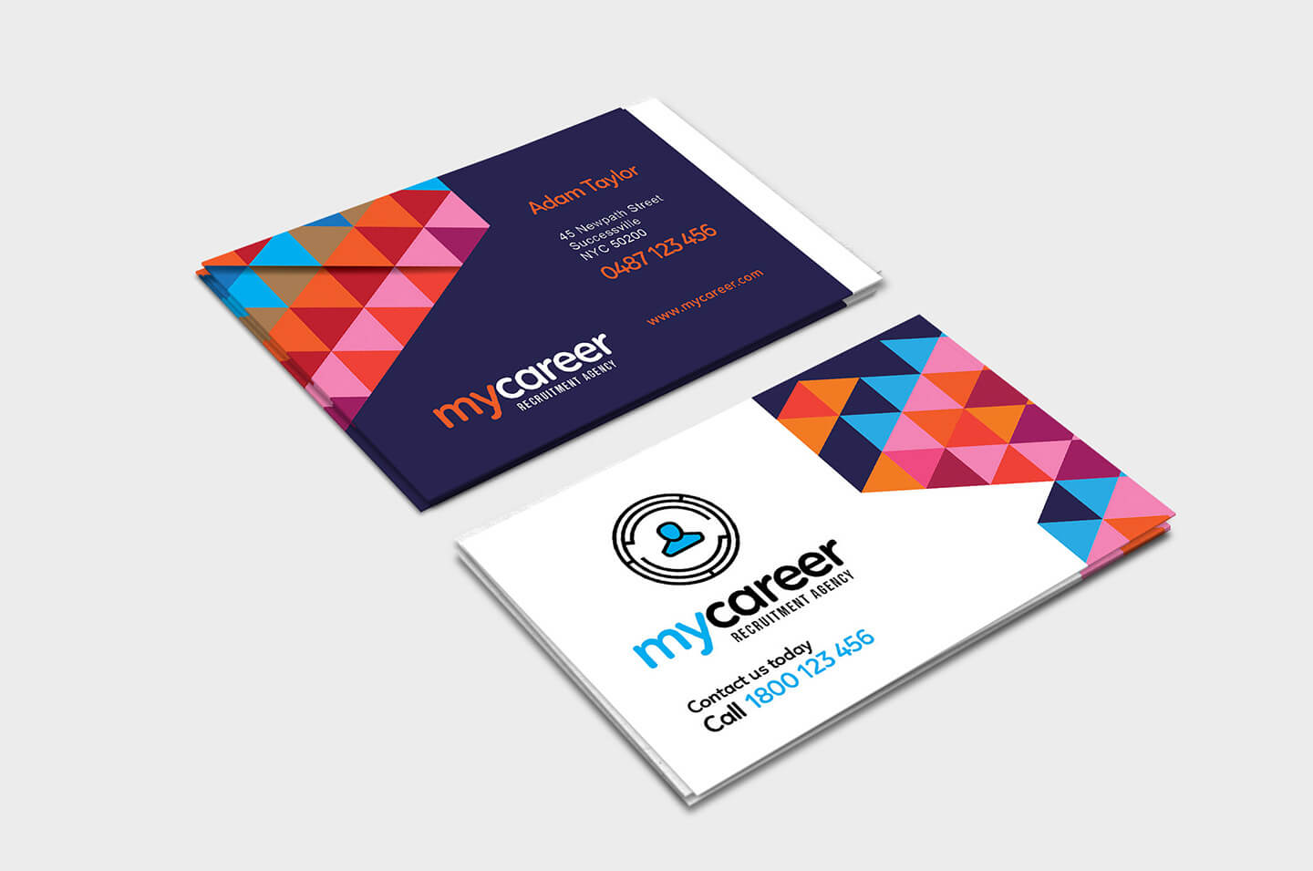 Recruitment Agency Business Card Template In Psd, Ai Within Call Card Templates