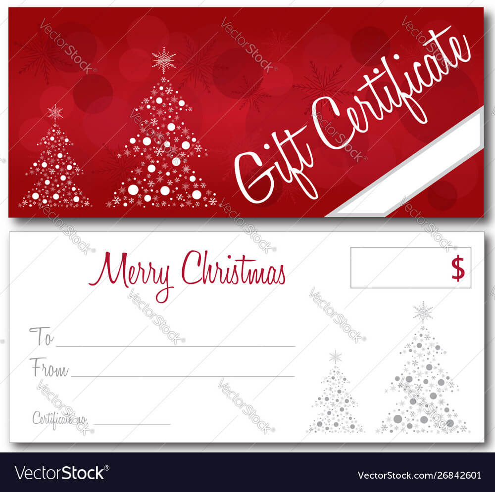 Red Christmas Gift Certificate Pertaining To Merry Christmas Gift Certificate Templates