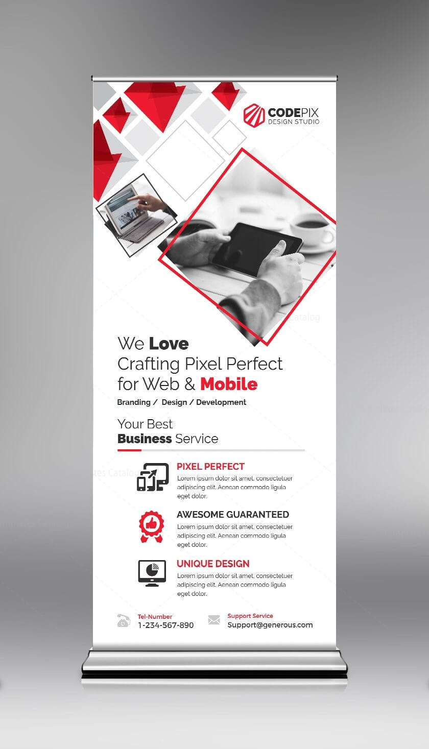 Red Roll Up Banner Design Template 000692 Throughout Pop Up Banner Design Template