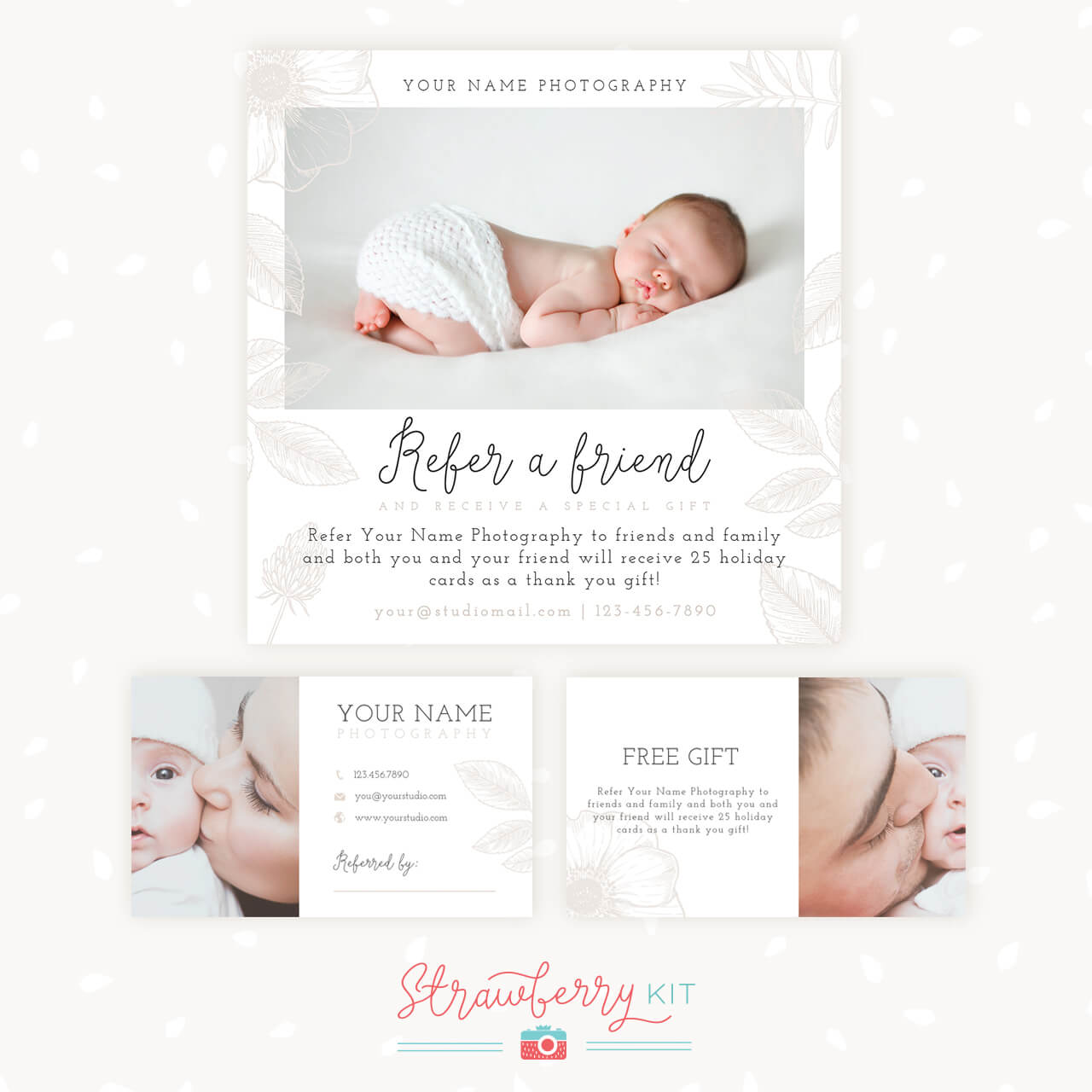 Refer A Friend Photography Template | Bonus Business Cards With Referral Card Template Free