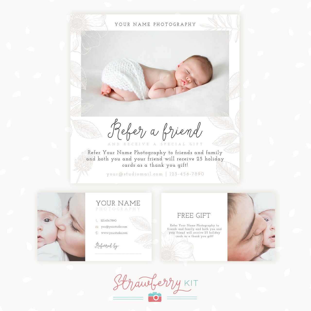 Refer A Friend Photography Template | Bonus Business Cards With Referral Card Template Free