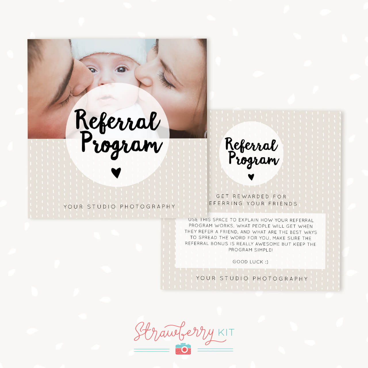 Referral Cards Photoshop Template – Strawberry Kit In Referral Card Template Free