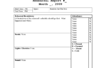 Rehearsal Report Template In 2019 | Teaching Theatre, Report within Rehearsal Report Template