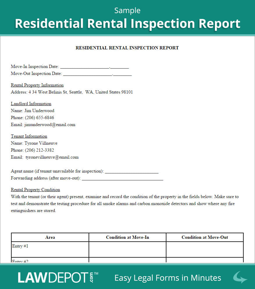 Rental Inspection Report | Property Inspection Checklist Pertaining To Property Management Inspection Report Template