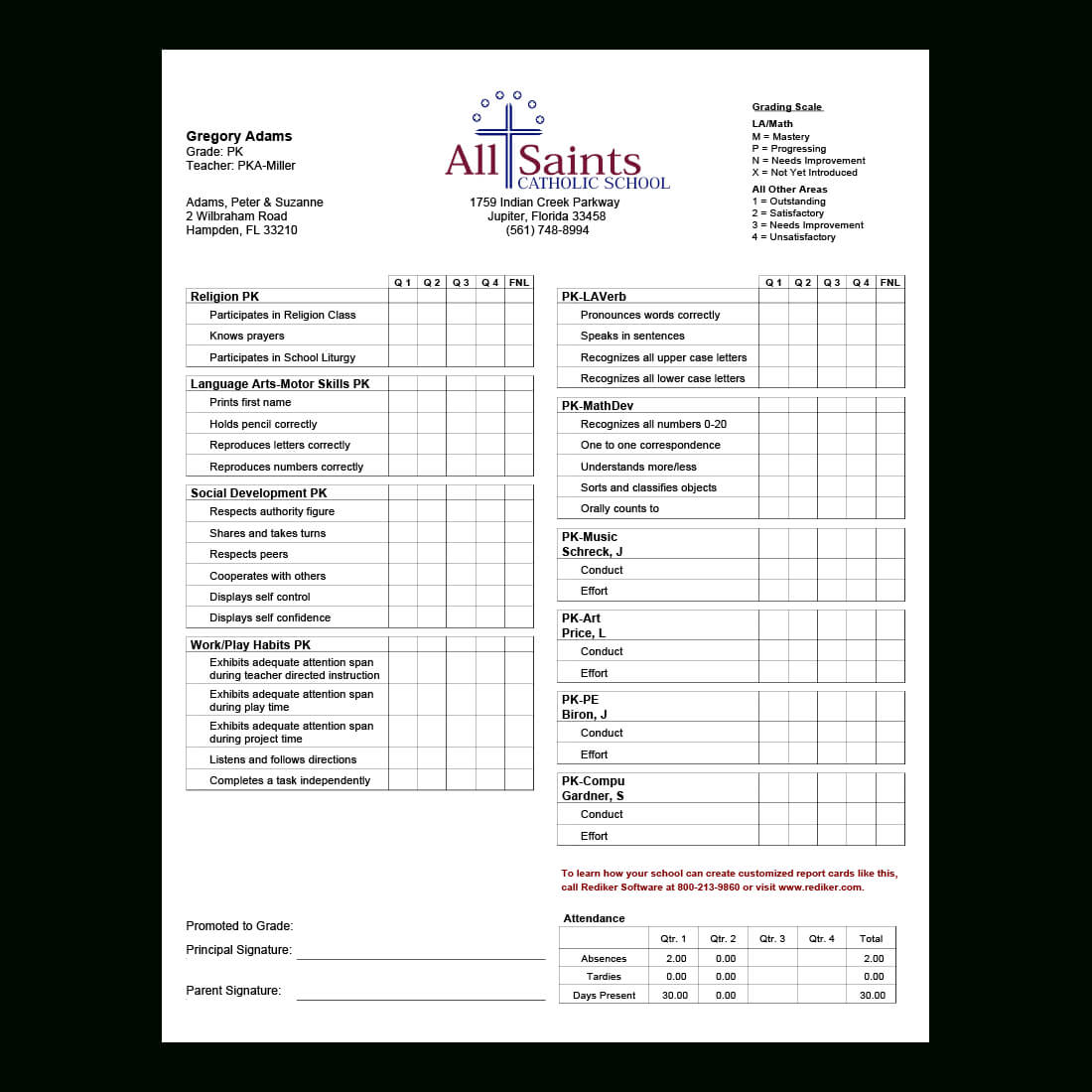 Report Card Software – Grade Management | Rediker Software Pertaining To High School Student Report Card Template