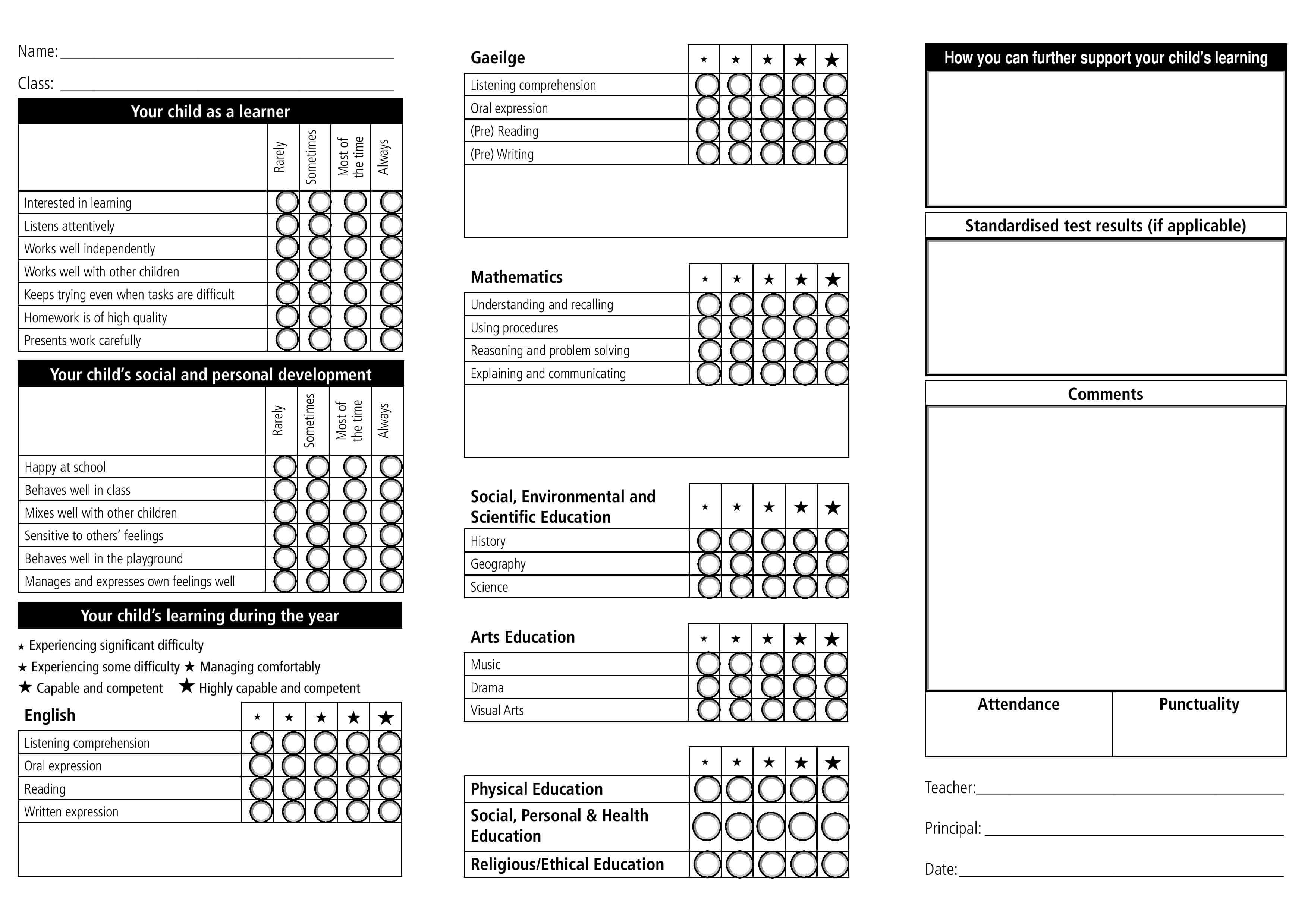 Report Card Template – 33+ Free Word, Excel, Documents With Homeschool Report Card Template