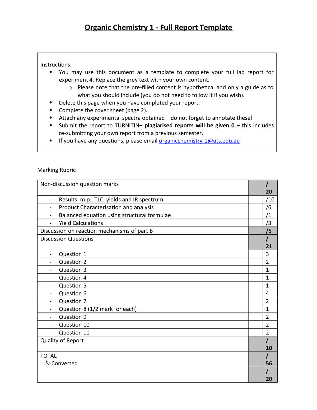 Report Template For Exp 4 Full Report – Curr 320 – Studocu With Ir Report Template