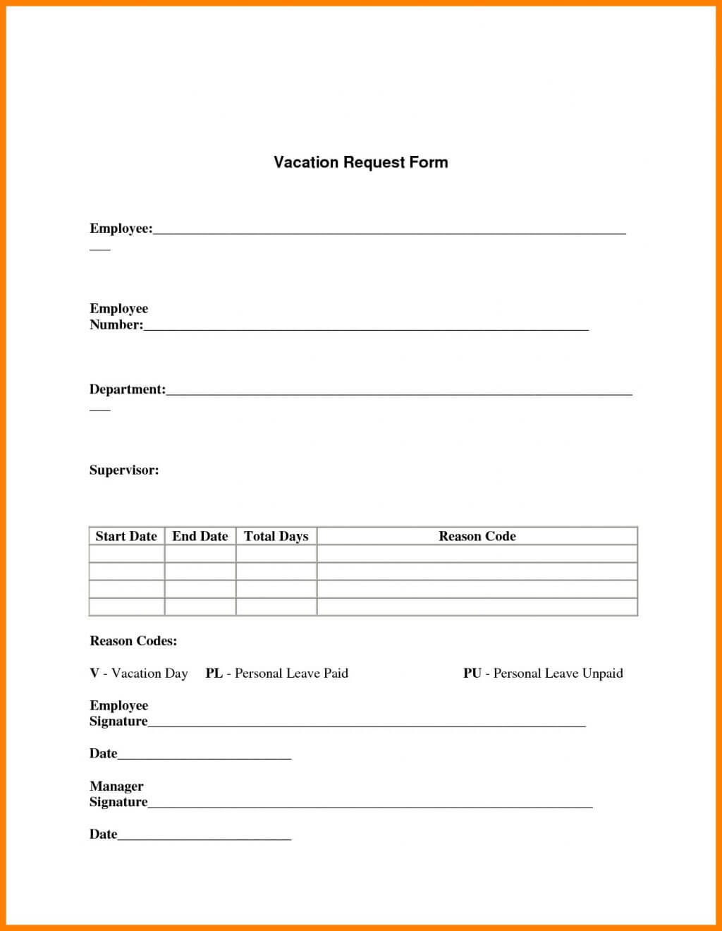 Request Form Template Word