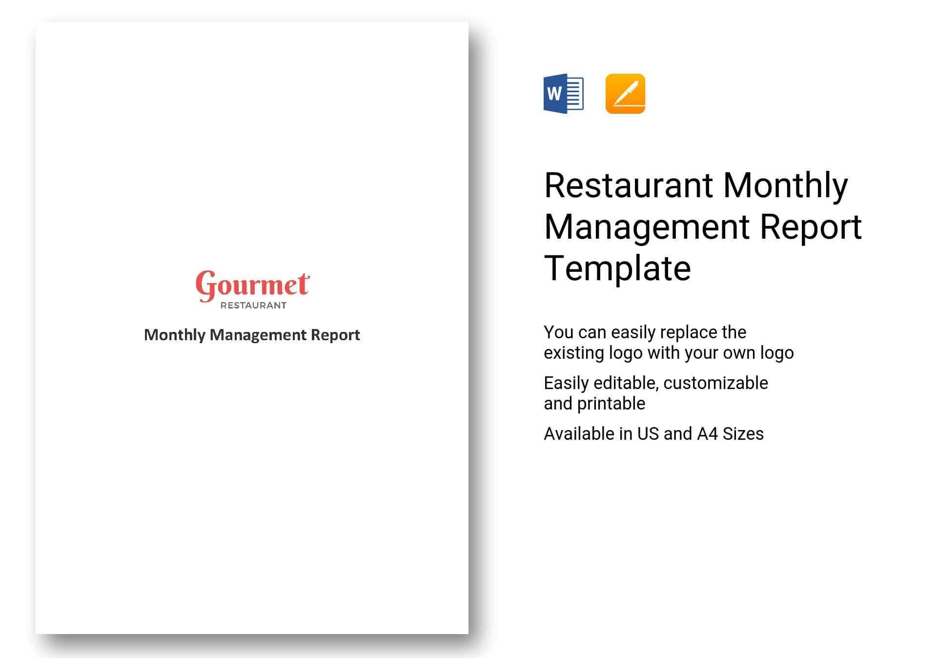 Restaurant Monthly Management Report Template In Word, Apple Within It Management Report Template