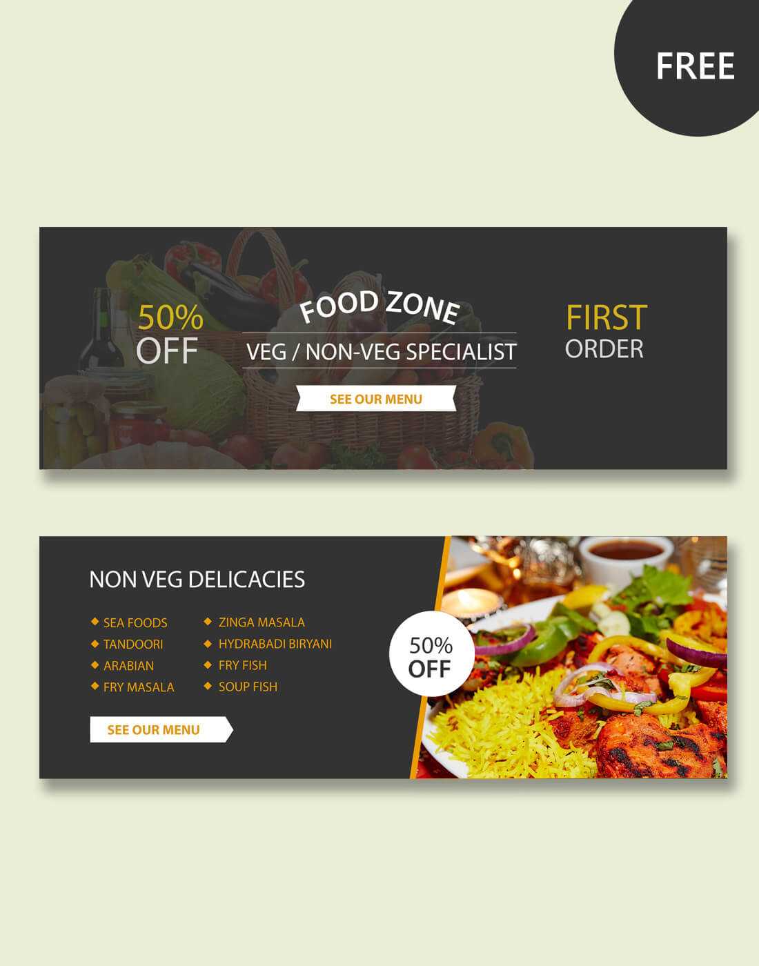 Restaurant Psd Banner Templates Throughout Food Banner Template