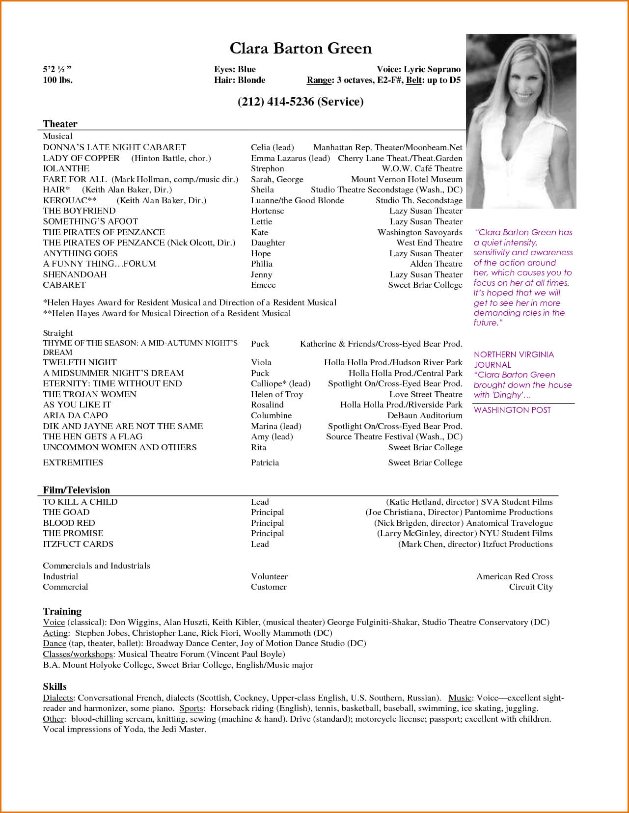 Resume Format Actor | Acting Resume Template, Acting Resume With Regard To Theatrical Resume Template Word