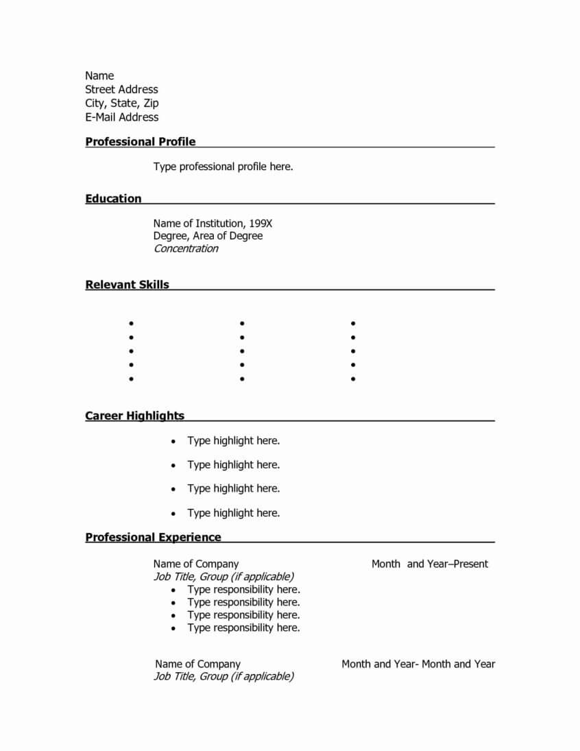 Resume Sample: Blank Resume Templates For Microsoft Word In Free Blank Cv Template Download