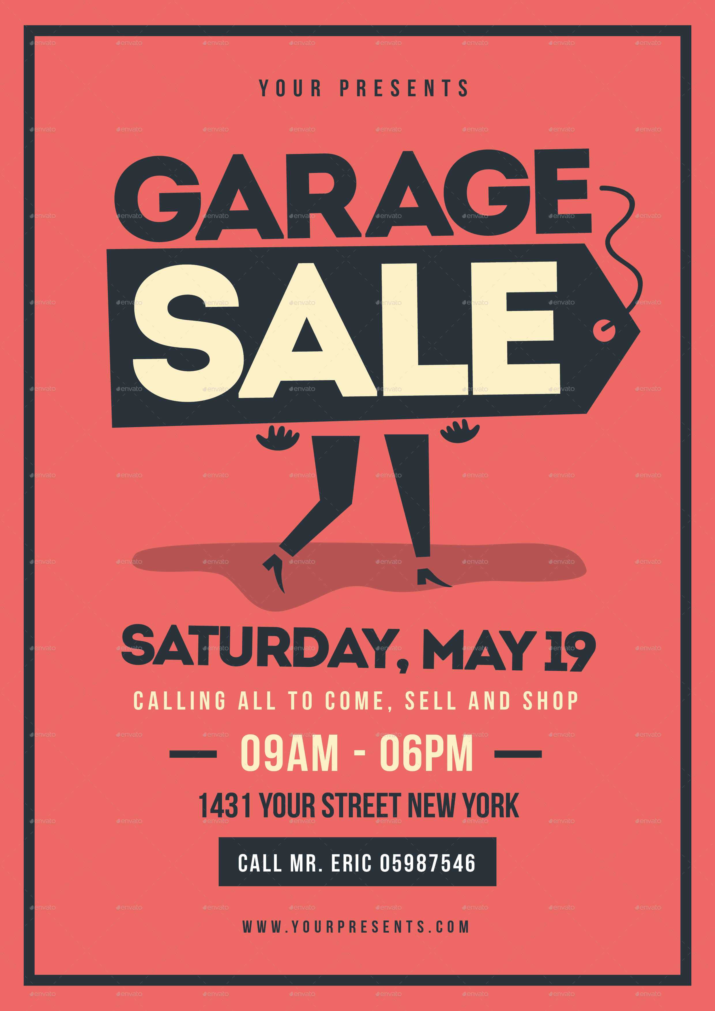 Retro Garage Sale Flyer In Yard Sale Flyer Template Word Pertaining To Garage Sale Flyer Template Word