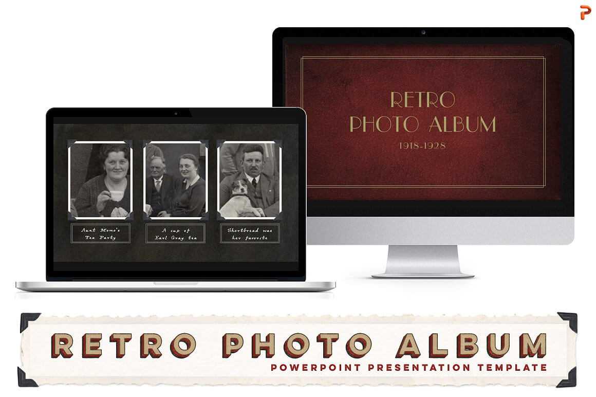 Retro Photo Album Ppt Template Within Powerpoint Photo Album Template