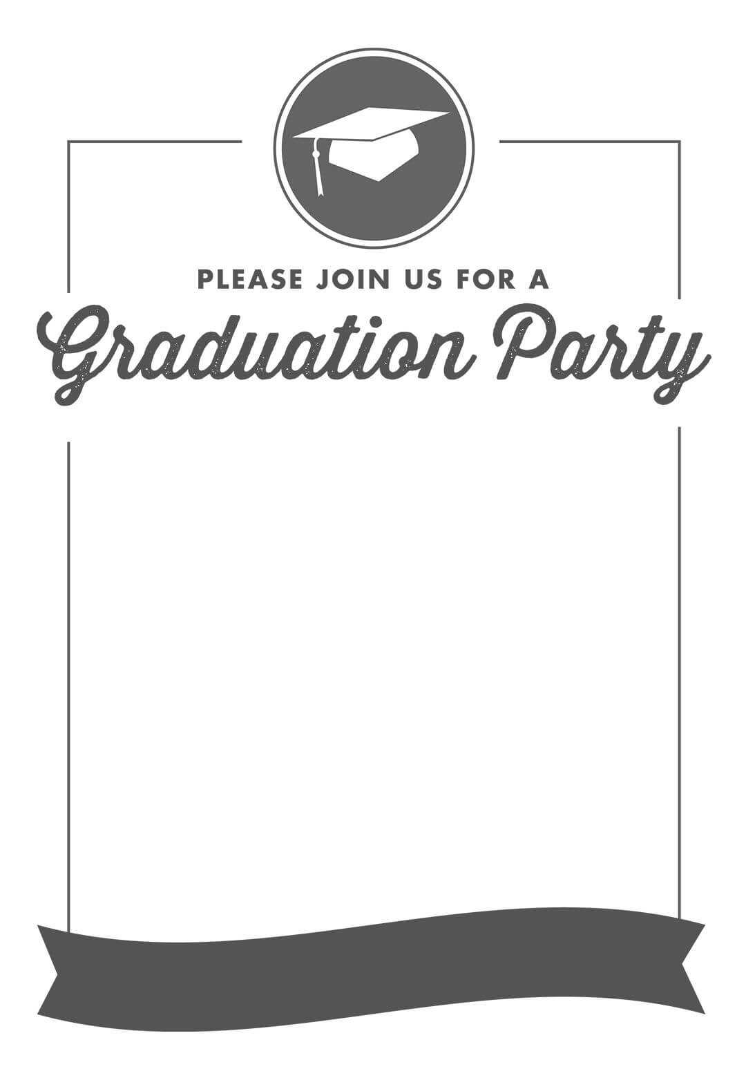 Ribbon Graduation – Graduation Party Invitation Template In Graduation Party Invitation Templates Free Word