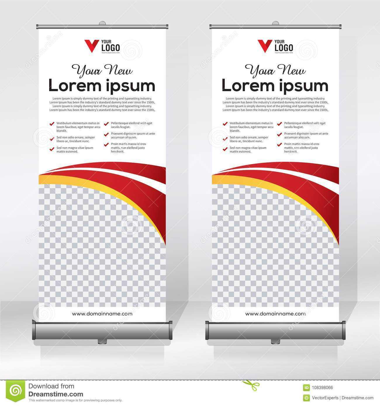 Roll Up Banner Design Template, Vertical, Abstract With Retractable Banner Design Templates