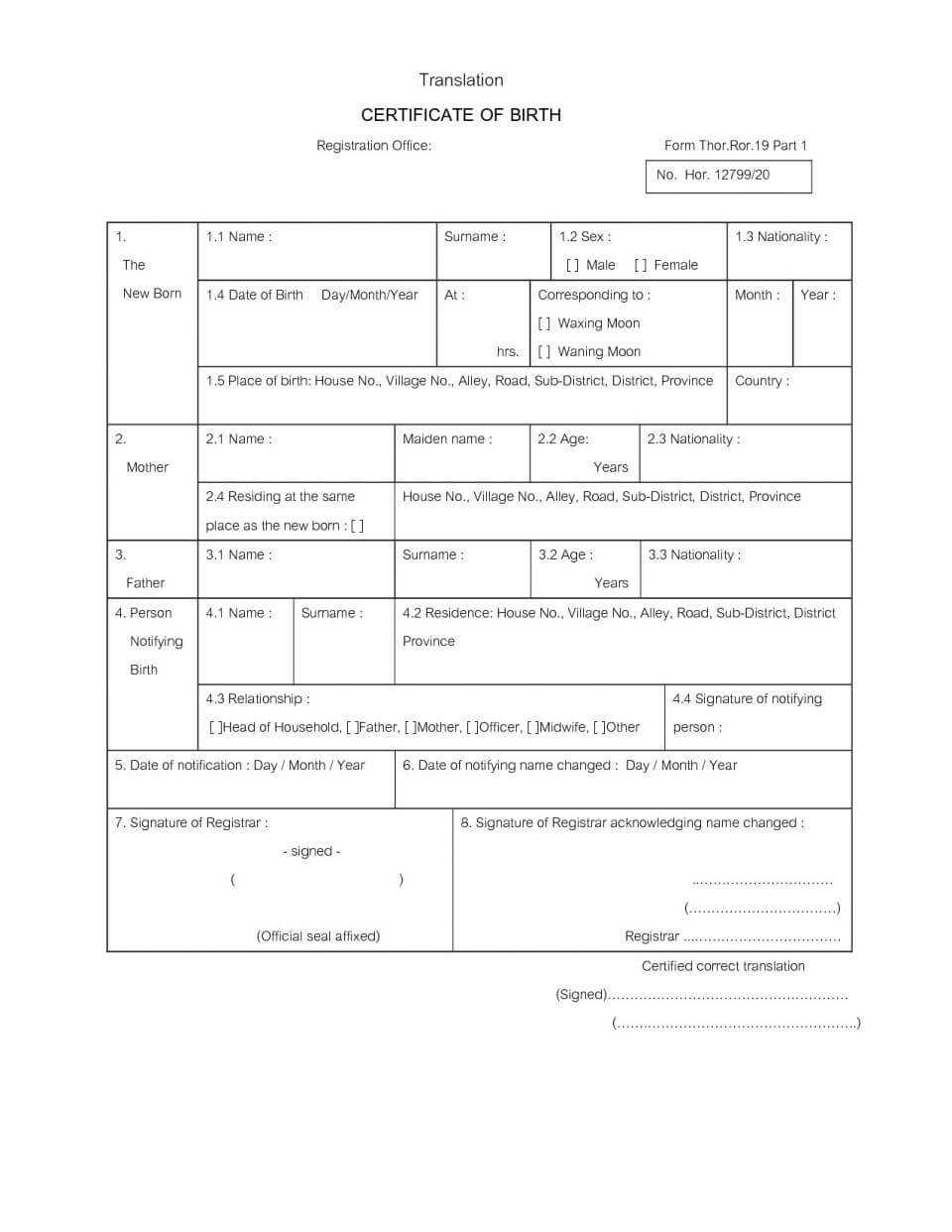 Russian And Ukrainian Translation Samples Birth Certificate For Uscis Birth Certificate Translation Template