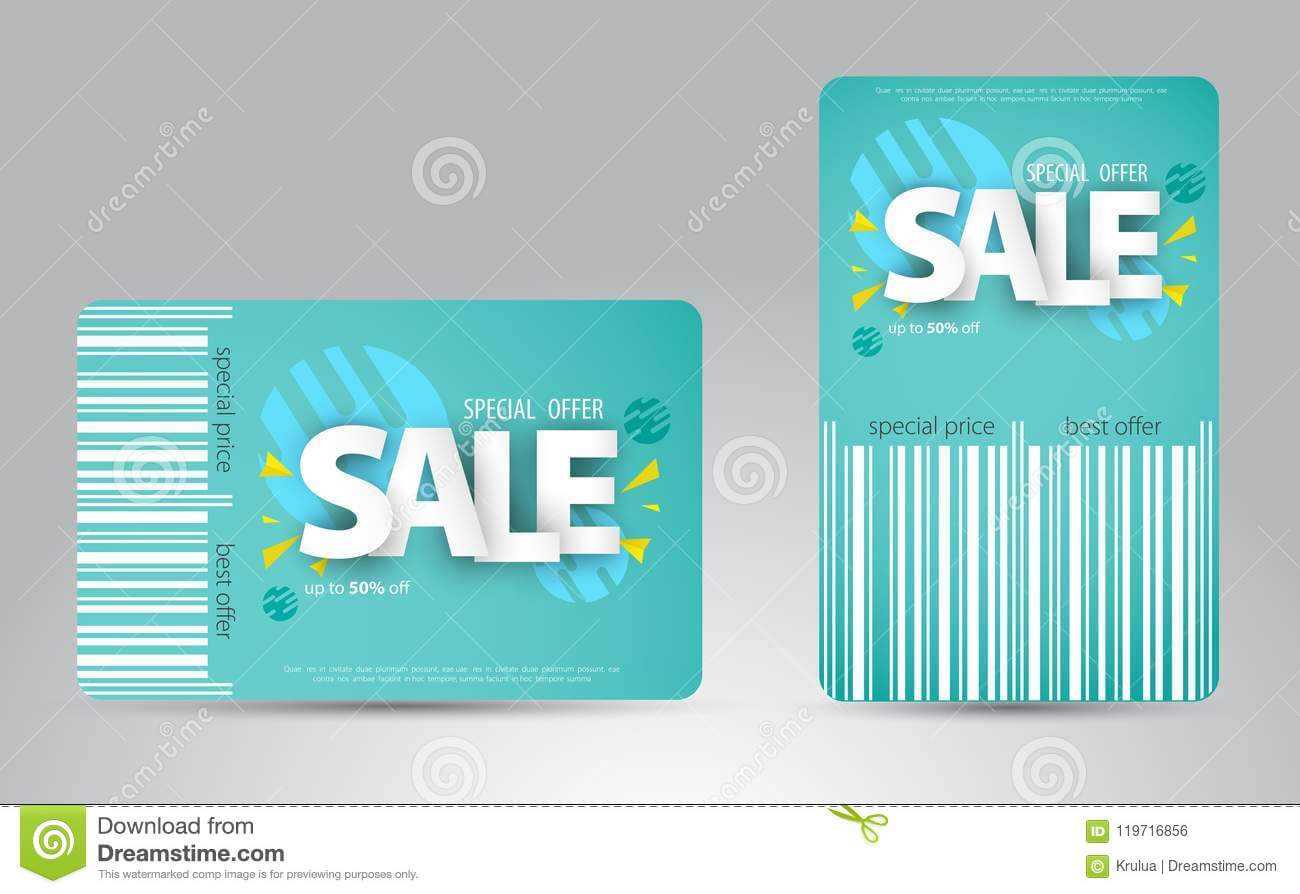 Sale Card Template Design For Your Business. Stock Vector Pertaining To Credit Card Templates For Sale