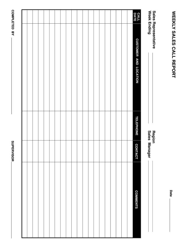 Sales Call Report – Fill Online, Printable, Fillable, Blank Pertaining To Sales Rep Call Report Template