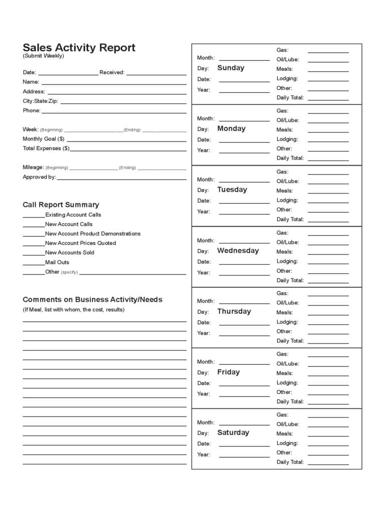 Sales Call Report Template – 3 Free Templates In Pdf, Word With Sales Call Report Template Free