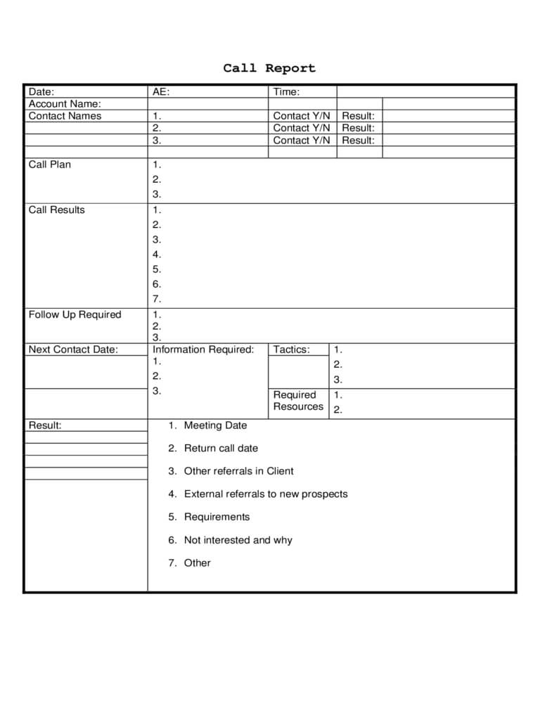 Sales Call Report Template – 3 Free Templates In Pdf, Word With Sales Call Report Template
