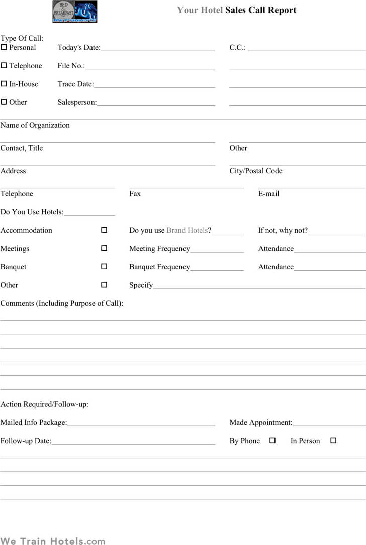 Sales Call Report Templates – Word Excel Fomats For Sales Call Reports Templates Free