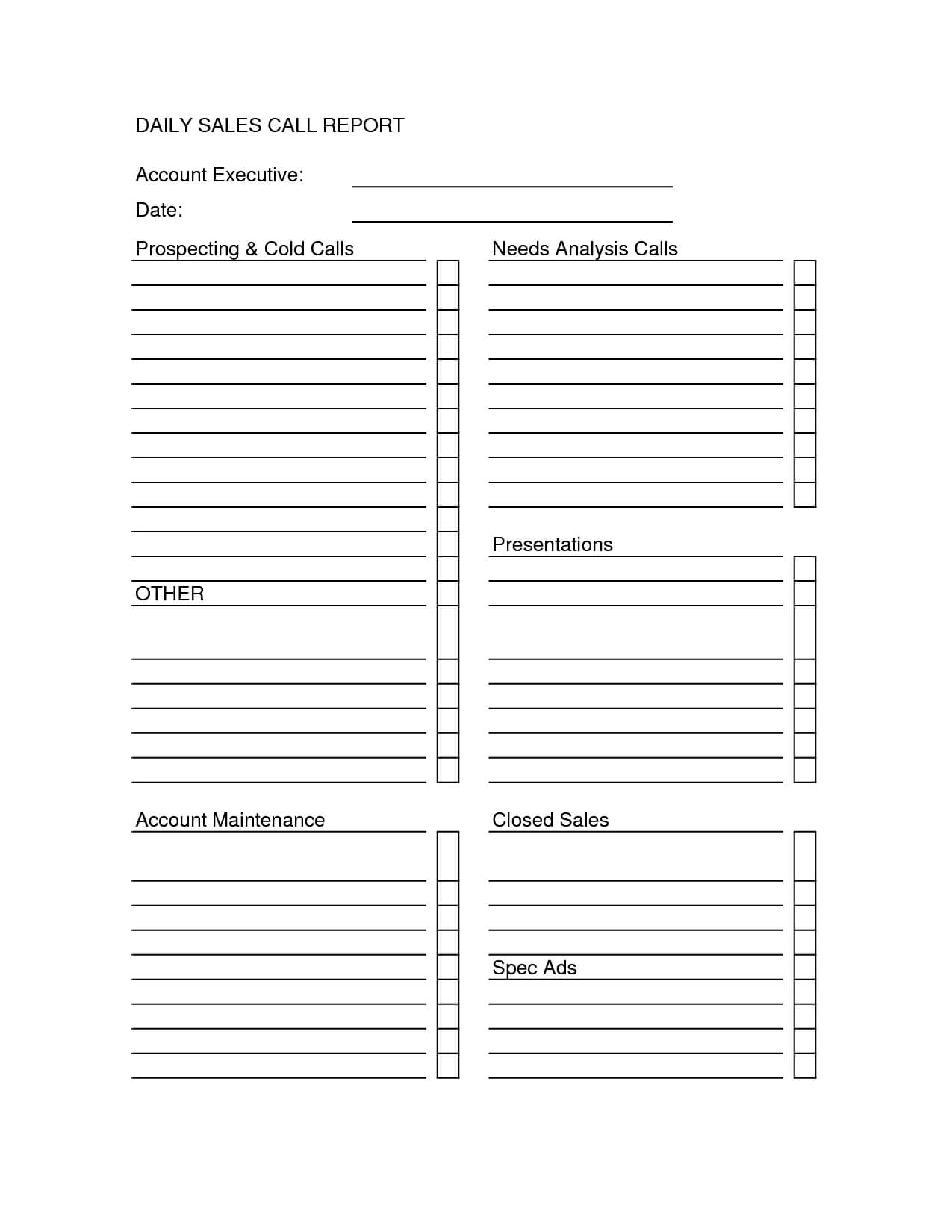 Sales Call Report Templates - Word Excel Fomats Within Sales Call Report Template