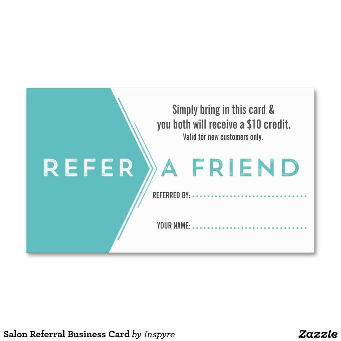 Salon Referral Business Card | Zazzle | Referral Cards In Referral Card Template