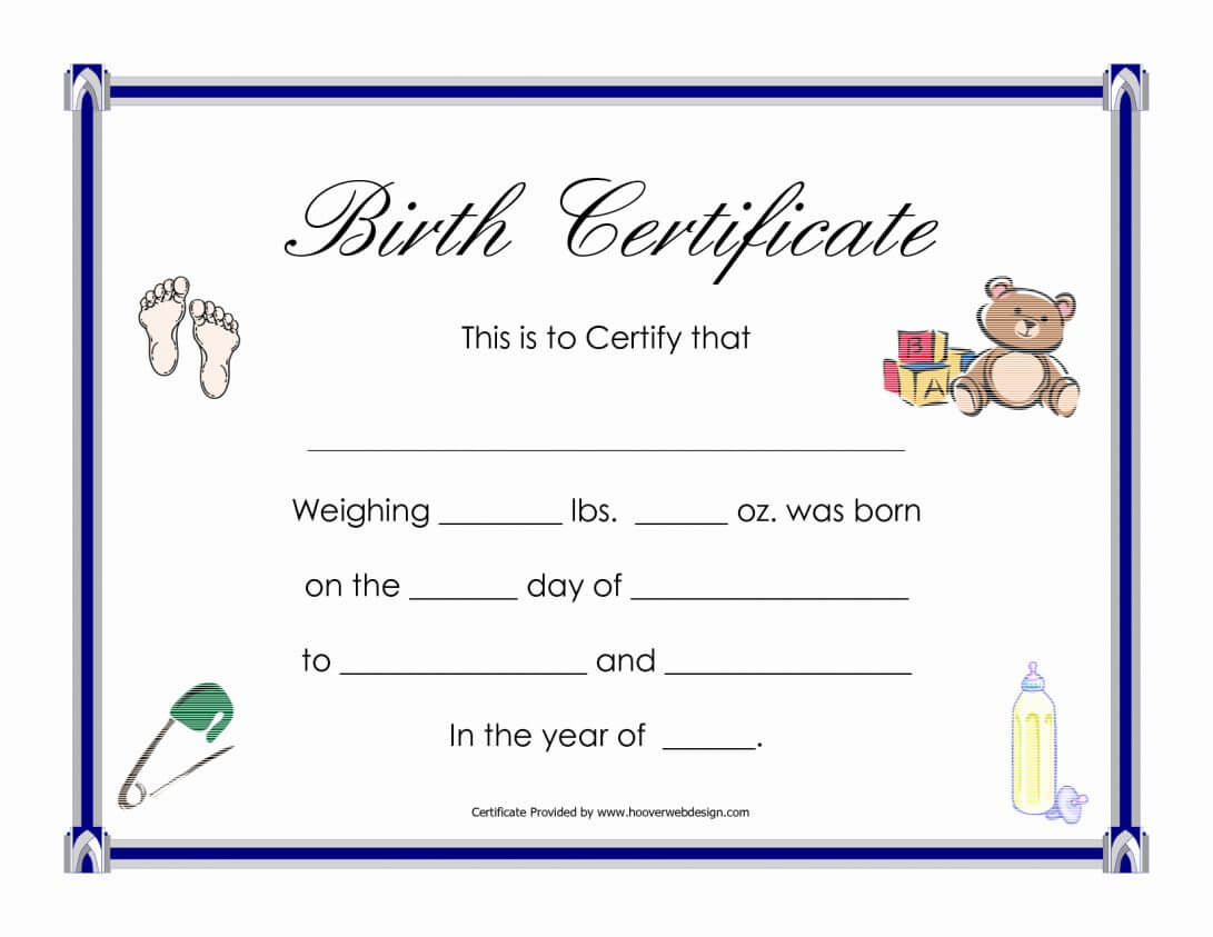 Sample Blank Birth Certificate Fresh Fake Template Free In Birth Certificate Templates For Word
