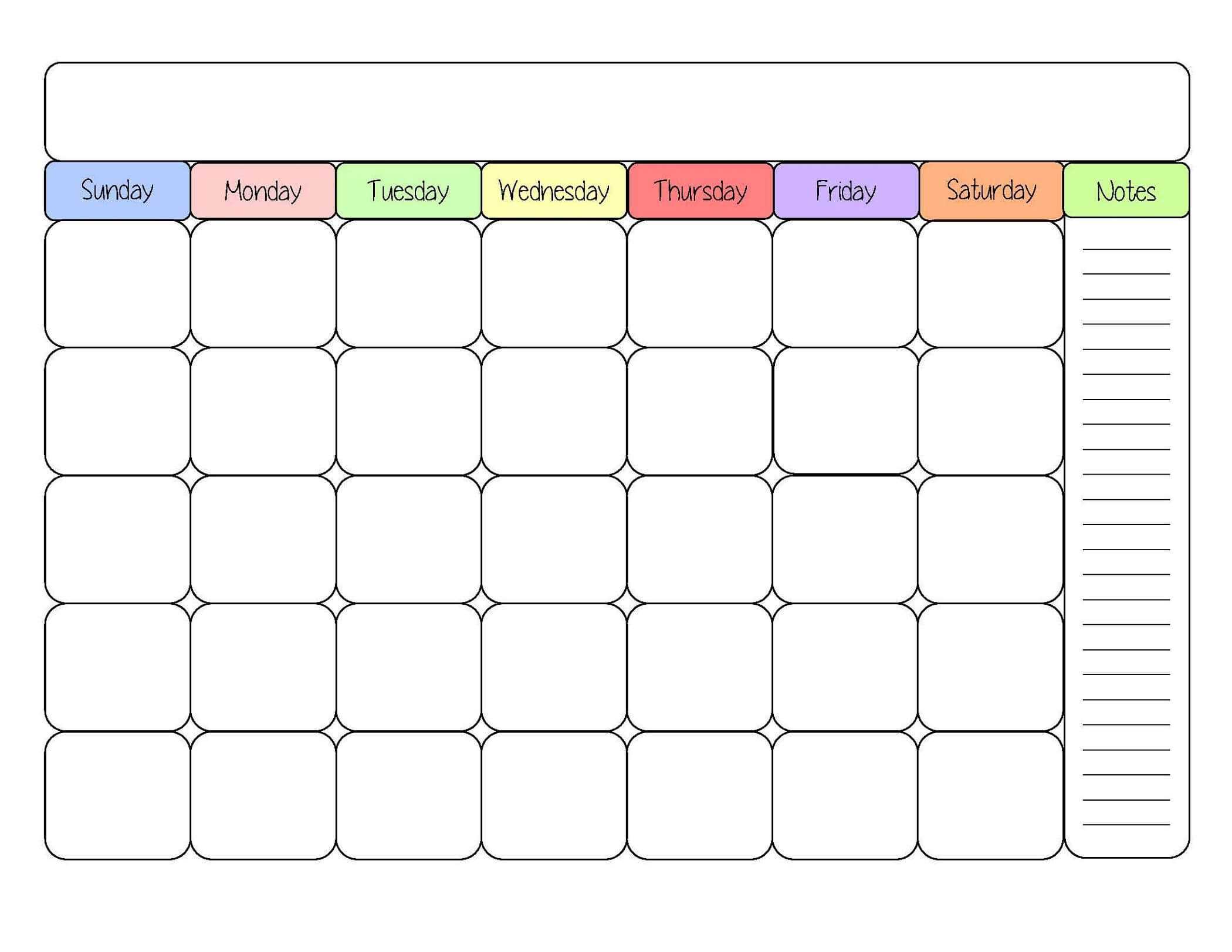 Sample Calendars To Print | Blank Monthly Calendar Template With Blank Activity Calendar Template