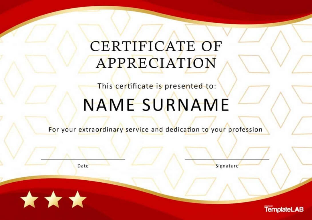 Sample Certificate Of Appreciation For Service Patriotic Intended For Certificate For Years Of Service Template