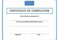 Sample Certificates For Completion Of Course New Certificate regarding Training Certificate Template Word Format