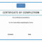 Sample Certificates For Completion Of Course New Certificate regarding Training Certificate Template Word Format