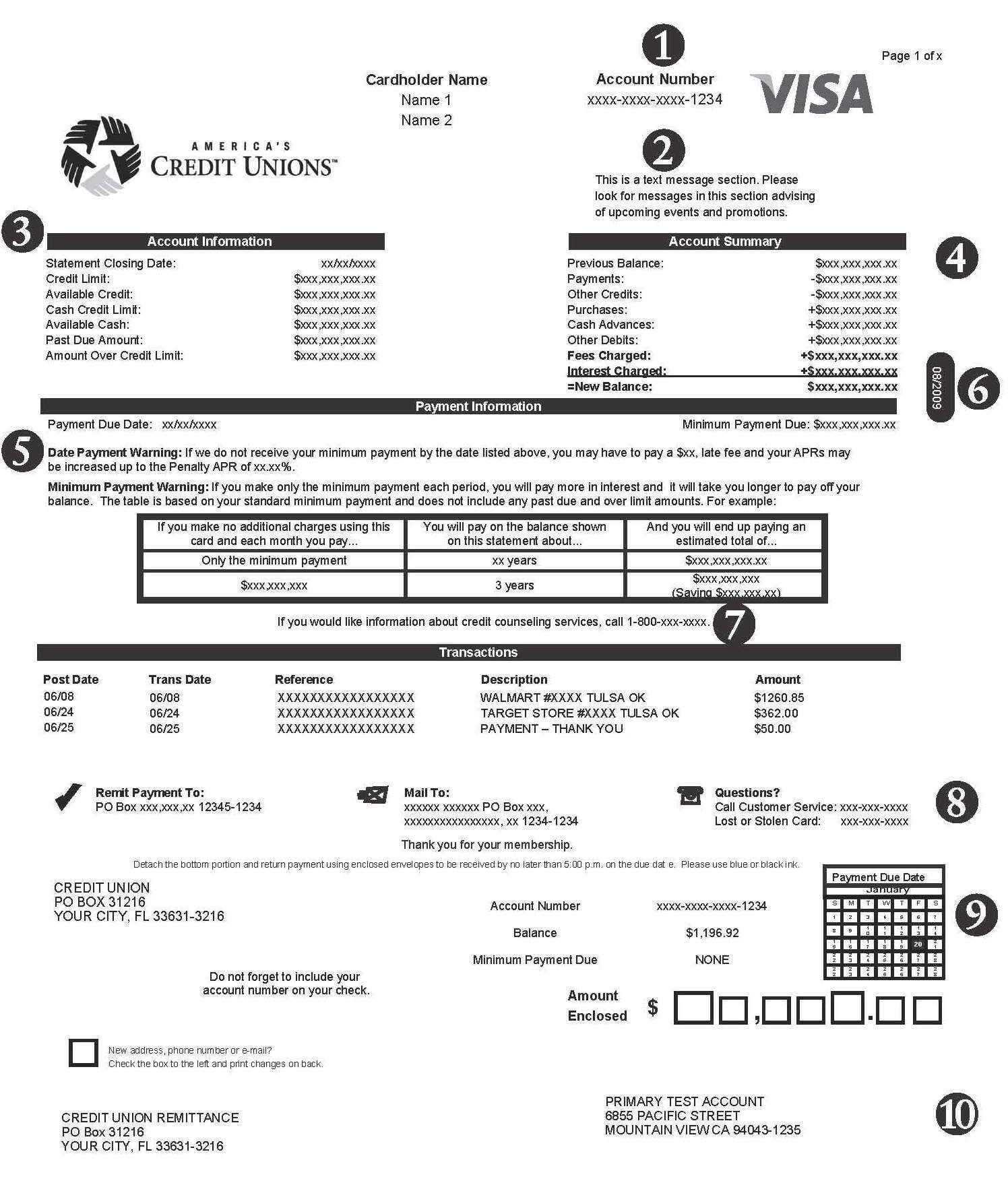 Sample Credit Card Statement Pdf And Credit Card Statement Throughout Credit Card Statement Template