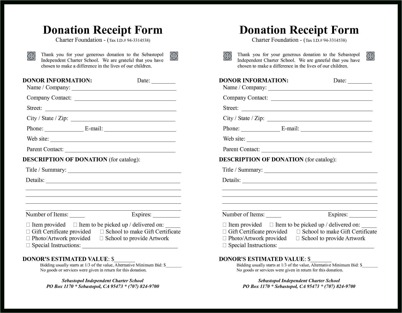Sample Donation Forms Sale Contract Claim Template Letter For Donation Report Template