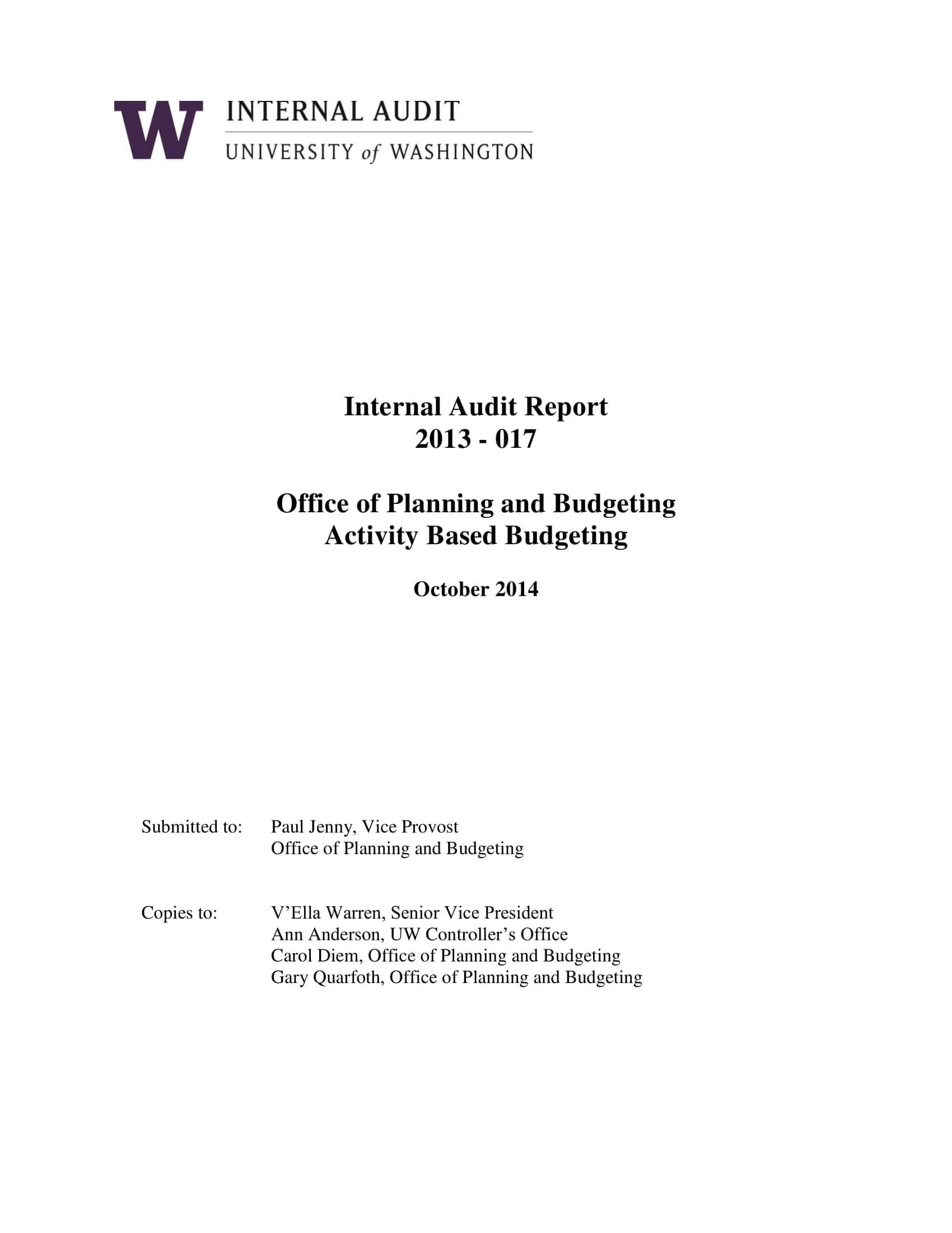 Sample Internal Audit Report In Forensic Accounting Report Template