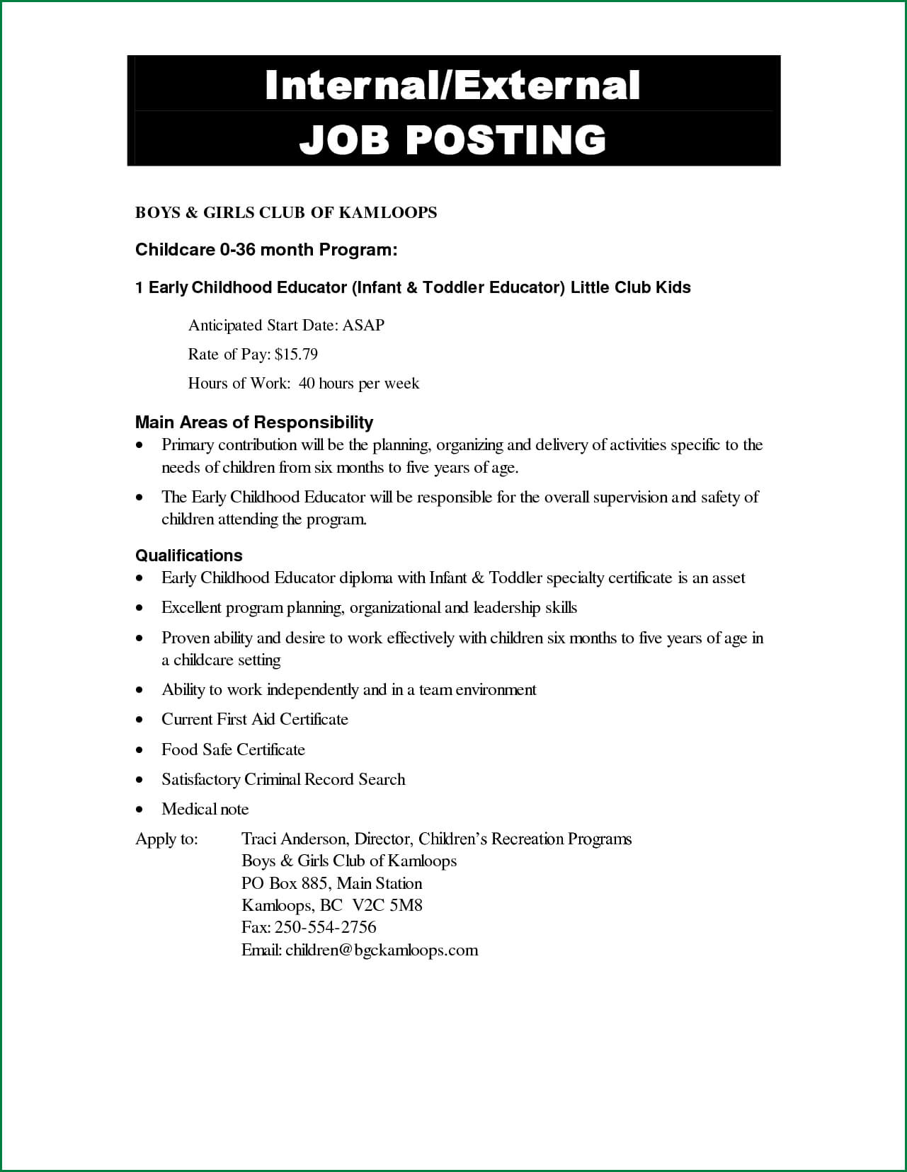 Sample Job Posting – Yupar.magdalene Project Intended For Internal Job Posting Template Word