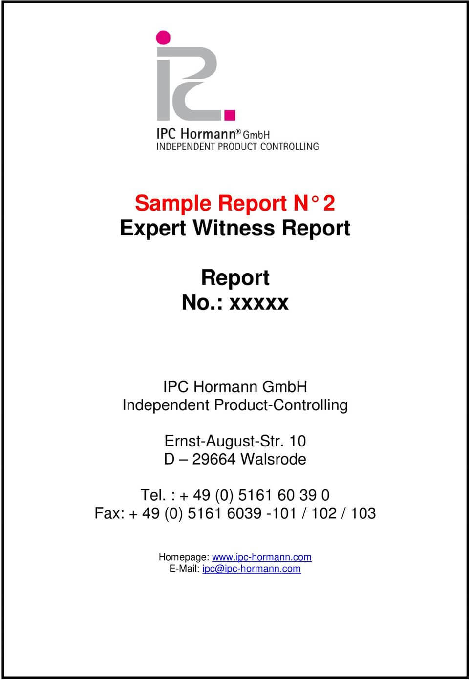 Sample Report N 1 Expert Witness Report. Report No.: Xxxxx – Pdf With Expert Witness Report Template