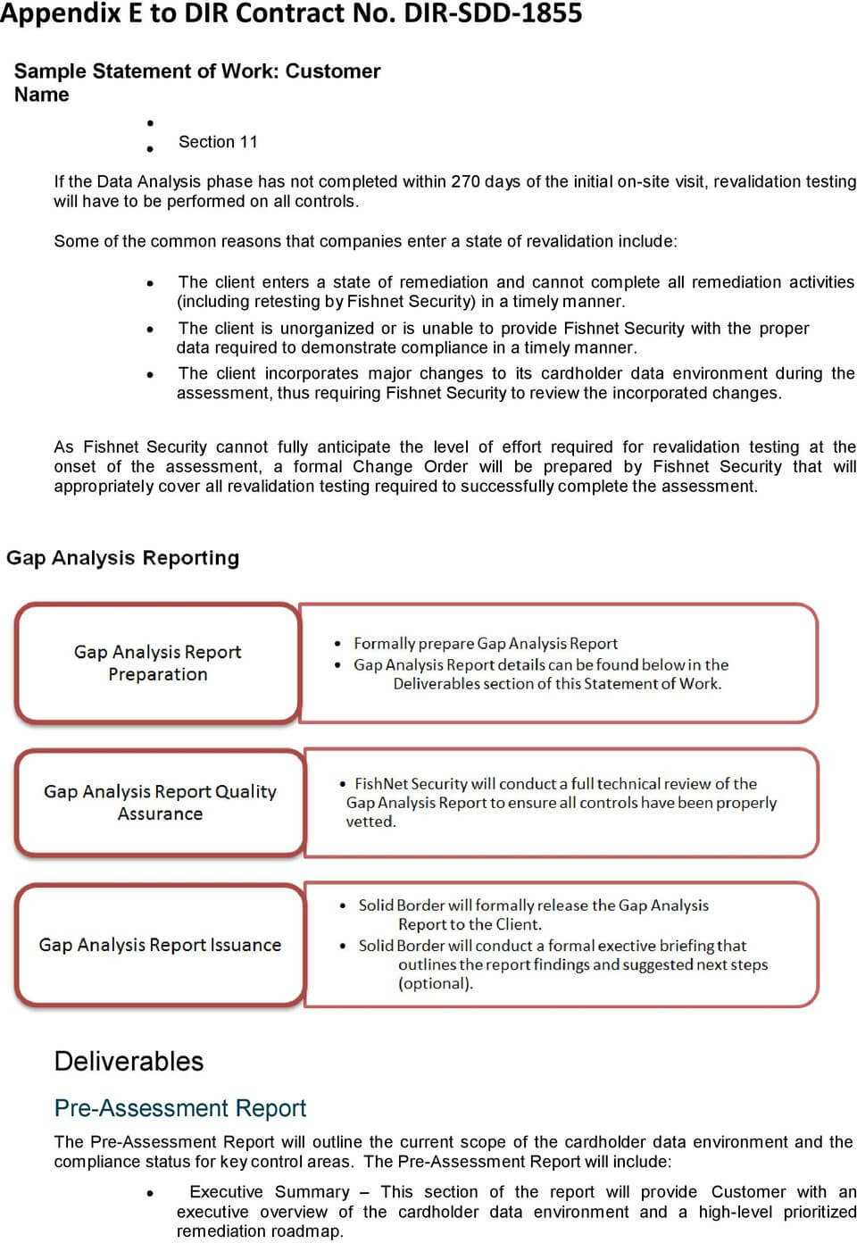 Sample Statement Of Work – Pdf Inside Pci Dss Gap Analysis Report Template