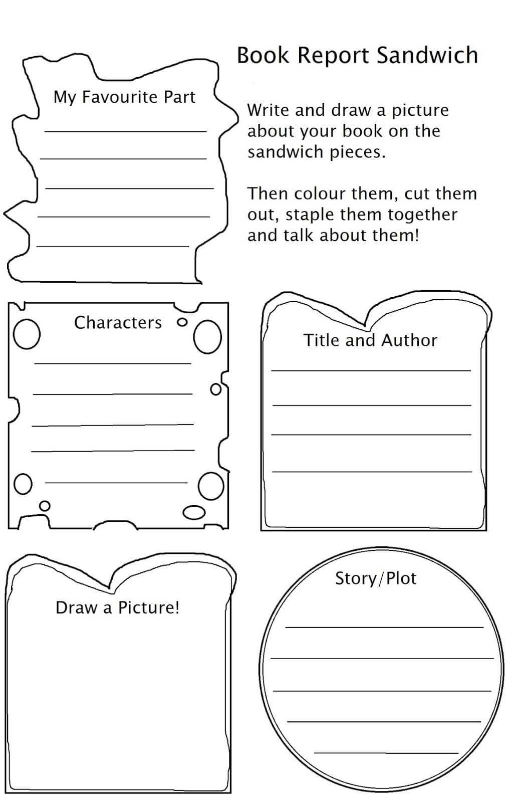 Sandwich Book Report Printable Template – Atlantaauctionco Pertaining To Sandwich Book Report Template