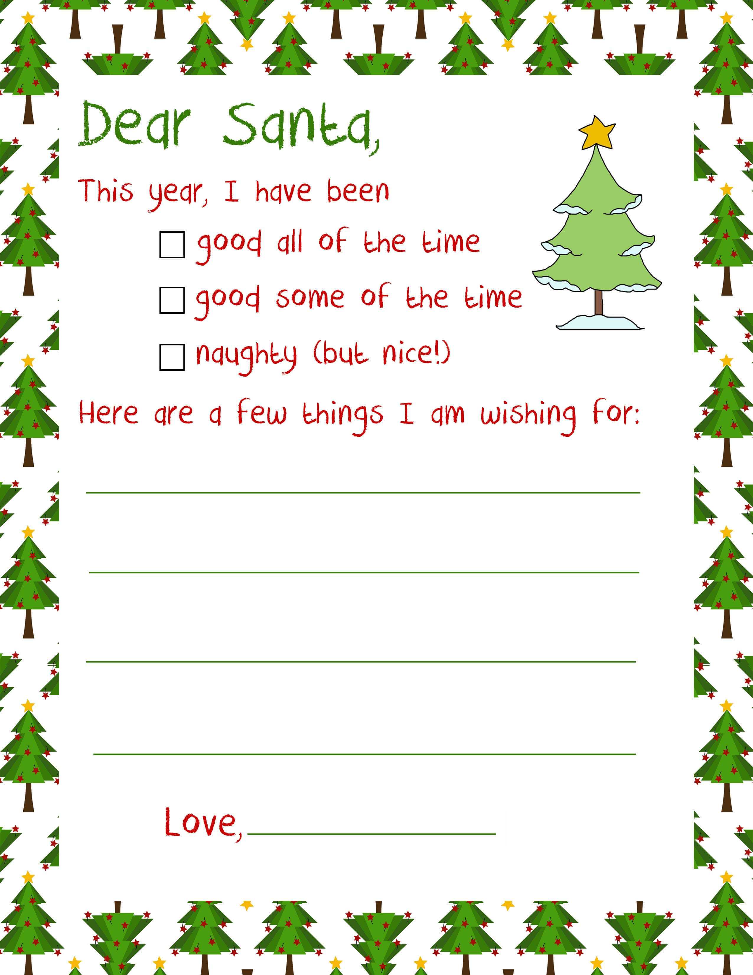 Santa Christmas Letter – Letter To Santa Regarding Santa Letter Template Word