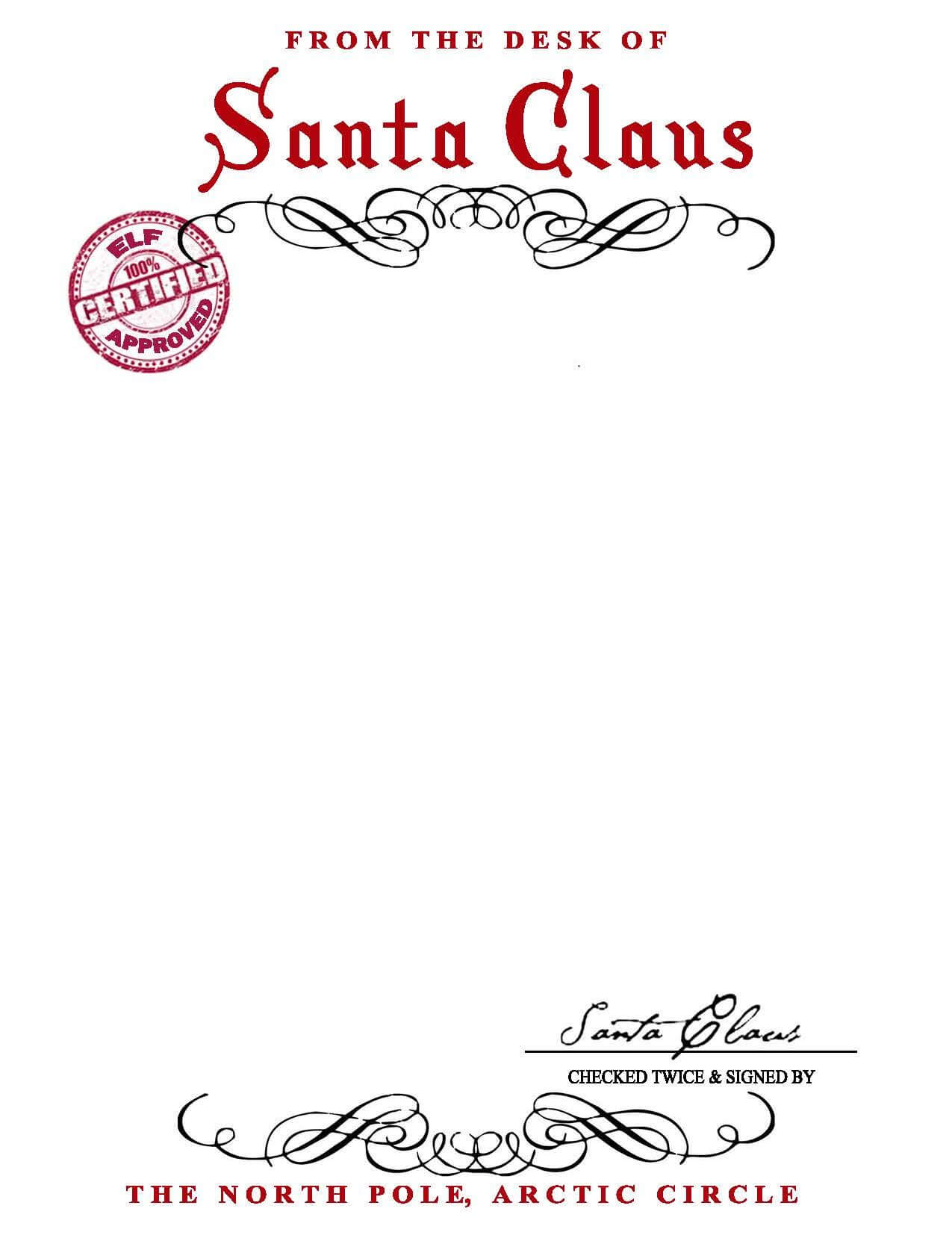 Santa Claus Letterhead.. Will Bring Lots Of Joy To Children Within Santa Letter Template Word
