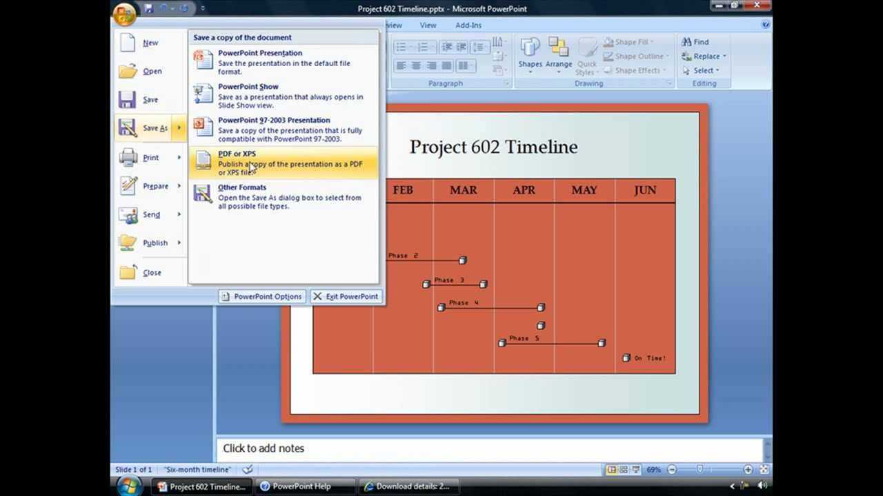 Saving A Powerpoint Presentation As A Pdf Within How To Save Powerpoint Template