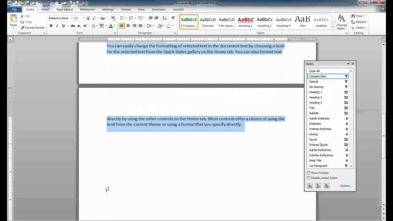 Saving Styles As A Template In Word With Regard To Change The Normal Template In Word 2010