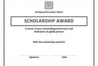 Scholarship Award Certificate Template | Scholarship regarding Scholarship Certificate Template